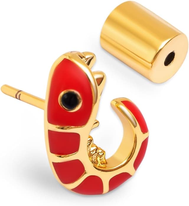 Detalle 1 de SINGULARU Orecchino Prawn Enamel 11,3 mm