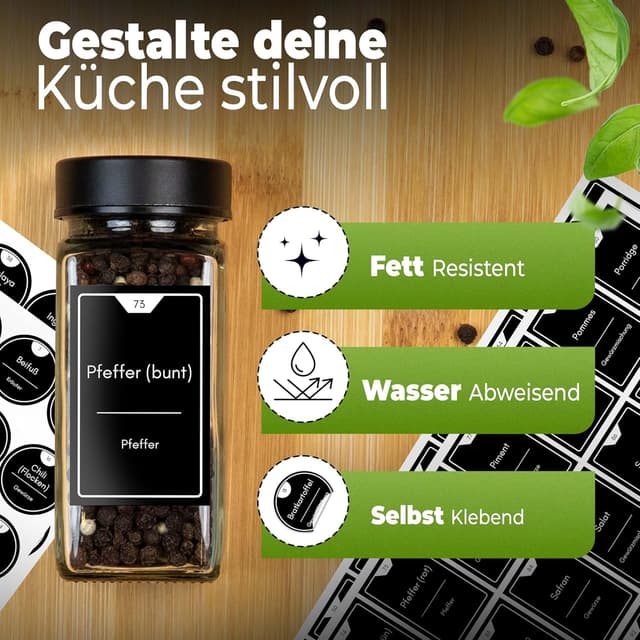 Thumbnail 3 de CLIDOR Gewürzetiketten 248 Stk Rund & Eckig