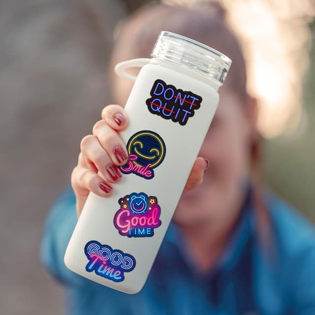 Detalle 2 de AirNogo Aufkleber Neon Sprüche 100 Stück