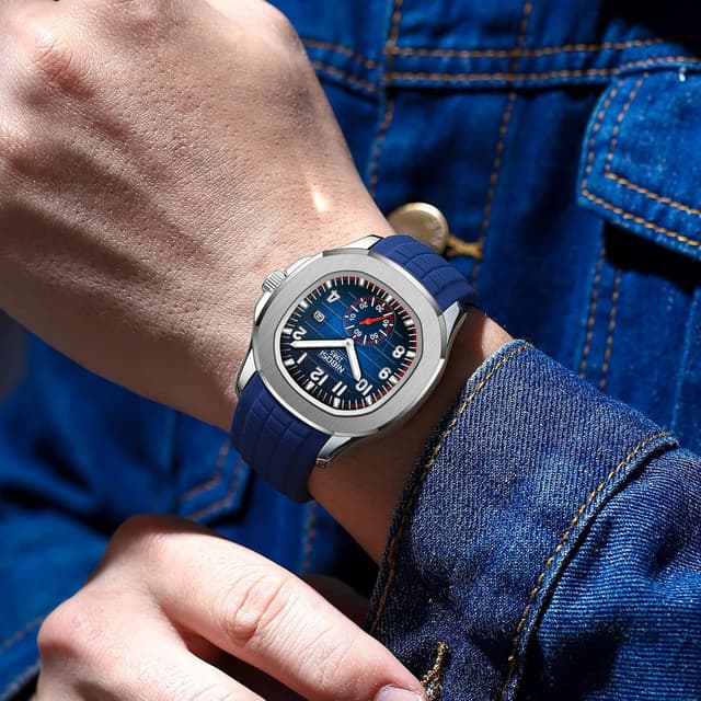 Detalle 2 de NIBOSI Orologi da uomo analogici al quarzo impermeabili con datario