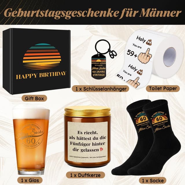 Thumbnail 1 de TUZELIYA 60. Geburtstag Geschenkset für Männer