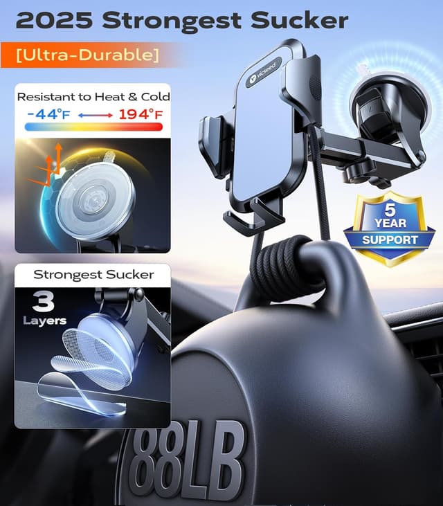 Thumbnail 3 de Rally Racing-Grade 3‑in‑1 Car Phone Holder 88 lb