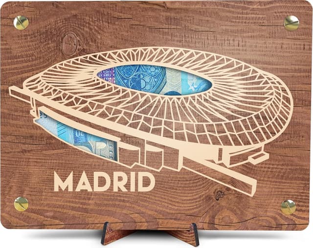 Detalle de XL Madrid Geldkarte aus Holz 20x15 cm