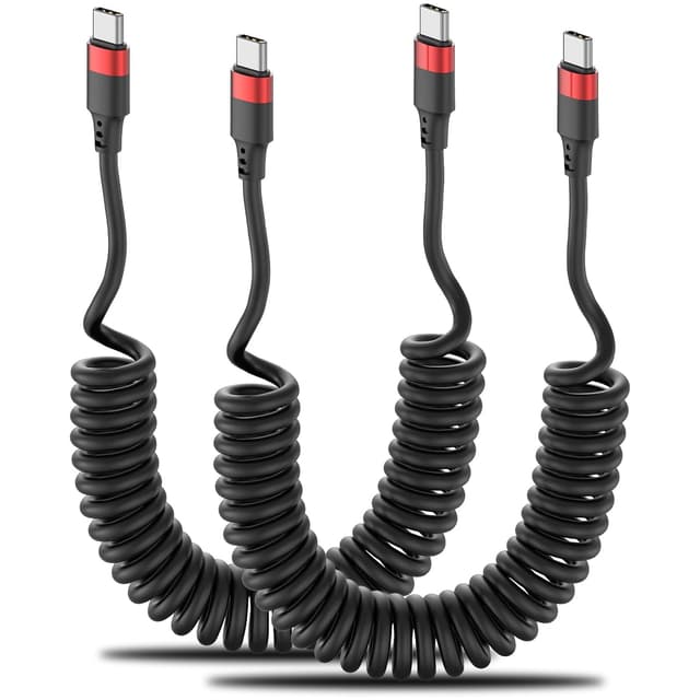 Detalle de Coiled USB C to USB C Cable 3ft