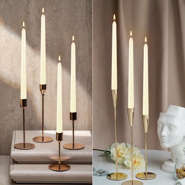 Detalle de YOROXRG Ivory White Taper Candles 0.8 x 10 Inch 36 Pack