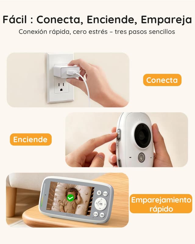 Thumbnail 6 de BOIFUN Vigilabebés 4" HD 720P 2 cámaras