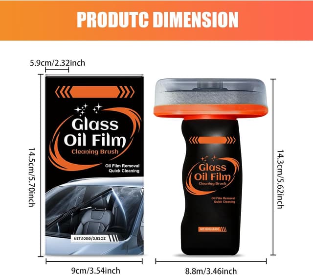 Detalle 2 de 2PCS Glass Oil Film Remover Roll-On for Cars (100ml) with Cleaning Board