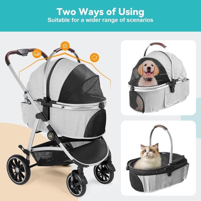 Detalle 2 de DAISTERN Passeggino per cani 4 in 1 fino 25 kg
