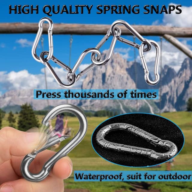 Detalle de Ekunbuy Spring Snap Hooks in 304 stainless steel (M8) heavy-duty rope connector clips