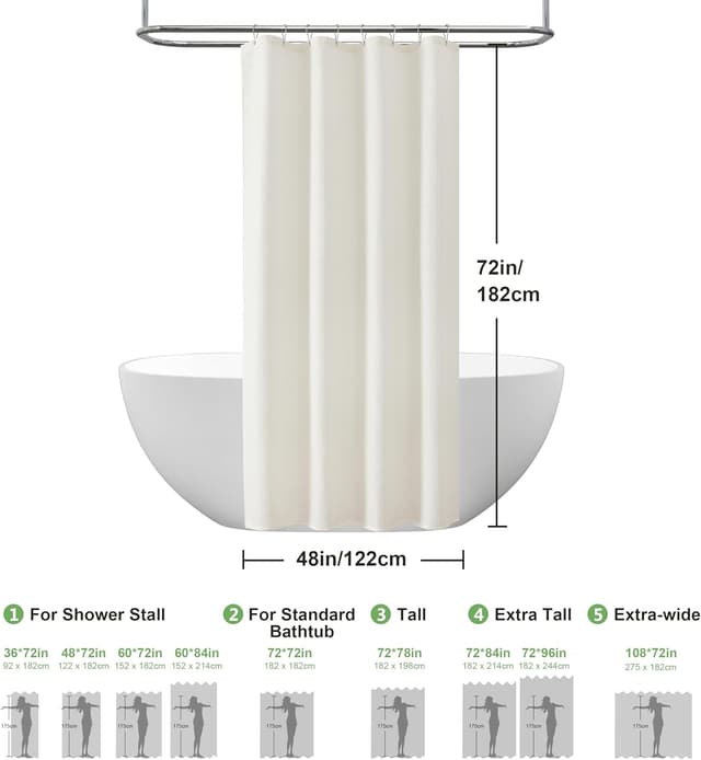 Detalle de Rideau de douche VANZAVANZU 122x182 cm