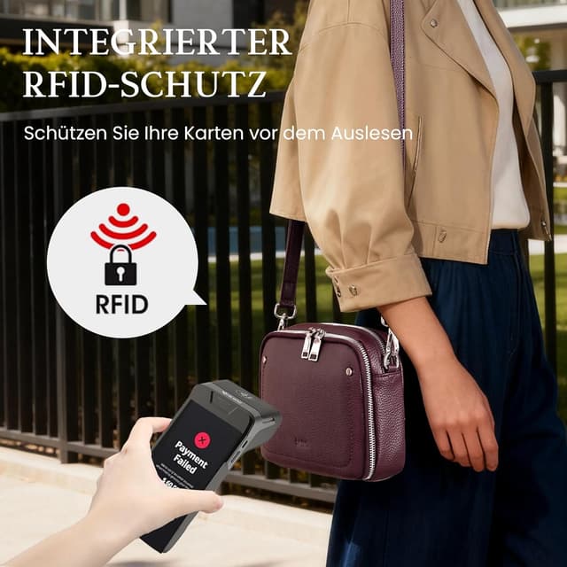 Detalle de Befen Echtleder Crossbody Bag Damen klein