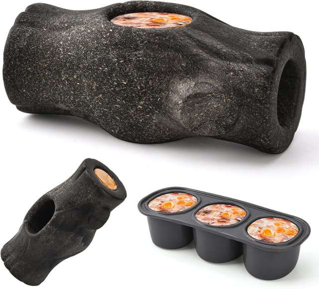 Detalle de AUSCAT Freezebone interaktives Hundespielzeug zum Befüllen & Einfrieren (Baumstumpf-Form)