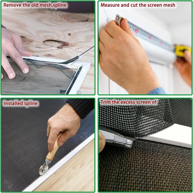 Detalle de Yiichiy Fliegennetz Meterware 120 x 250 cm (Fiberglas, schwarz) – schneidbar für Fenster & Dachfenster