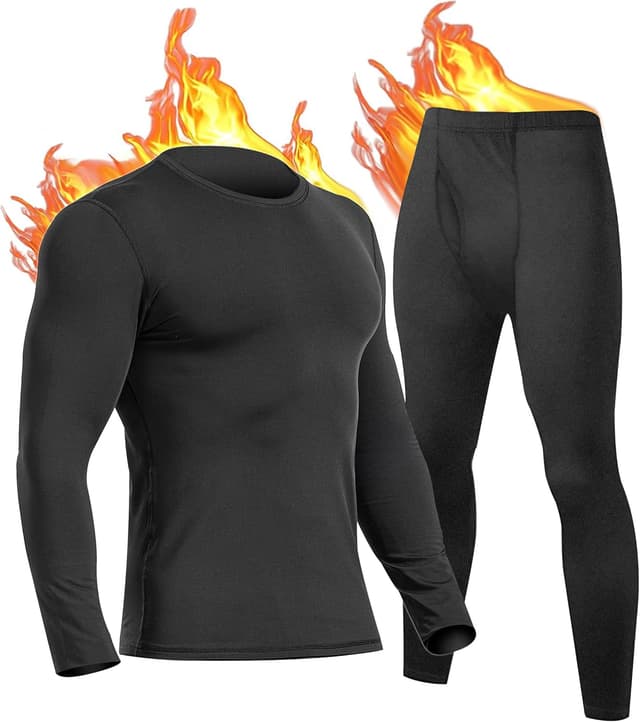 Imagen de UNIQUEBELLA Mens Thermal Underwear Set Fleece Lined en OfertitasTOP