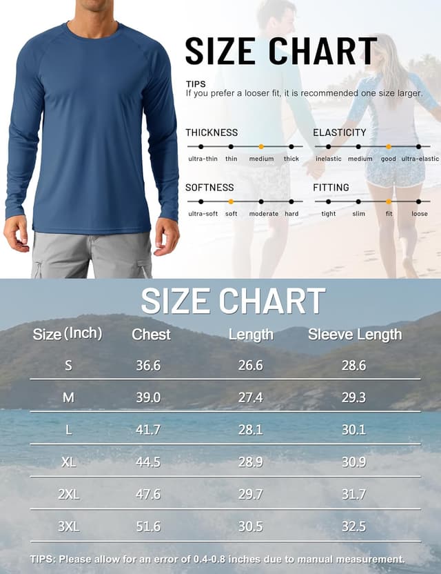 Thumbnail 6 de TACVASEN Men’s UV Protection UPF 50+ Long Sleeve T-Shirt for Hiking, Walking & Outdoor Sports