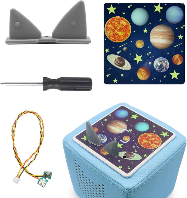 Detalle de Ersatz-Ohren & Tasten-Kabel Reparaturset für die Toniebox inkl. Schutzfolie und Schraubendreher (Style 2)