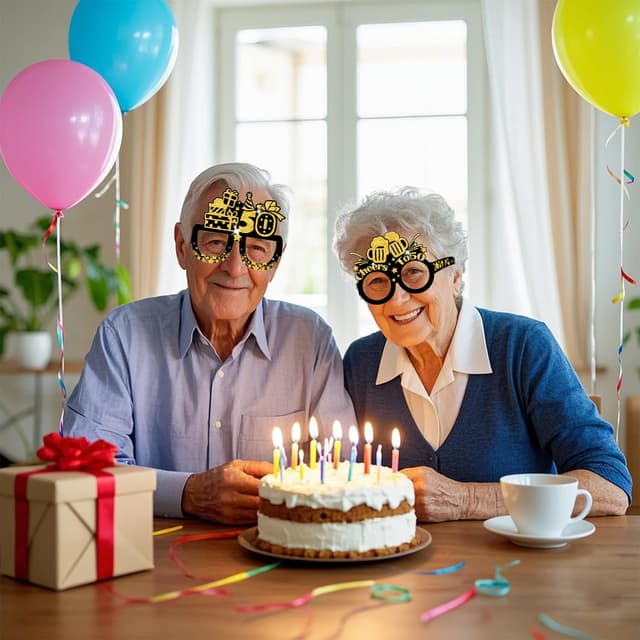 Detalle de COLANANA Birthday Party Glasses Decoration (8-piece set) – fun paper eyeglasses for birthday photo booths