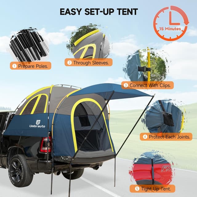 Detalle de Pickup truck bed tent 6.4-6.7ft waterproof