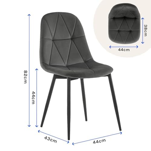 Detalle de Lestarain 6 Sillas de Comedor de Terciopelo 🪑 Gris Oscuro