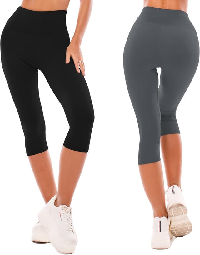 Detalle 2 de SINOPHANT 2 Pack Capri Leggings for Women – buttery-soft high-waisted yoga and workout bottoms