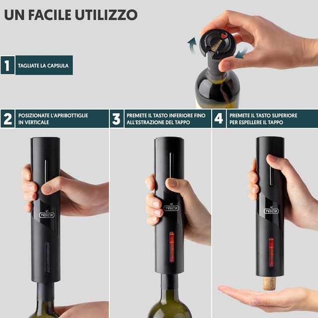 Detalle de Cavatappi elettrico per vino 6 in 1