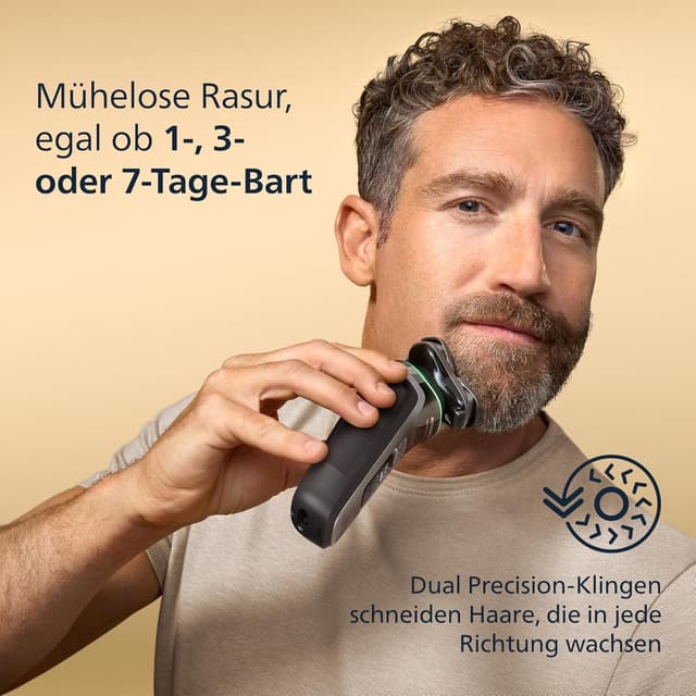 Detalle de Philips i9000 Prestige Nass- und Trockenrasierer XP9202/30 mit Reinigungs- & Ladestation und integriertem Trimmer