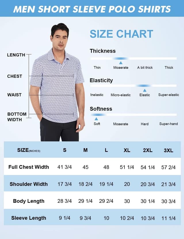 Detalle 2 de Hodaweisolp Men’s Dry-Fit Print Moisture-Wicking Golf Polo Shirt (Short Sleeve)