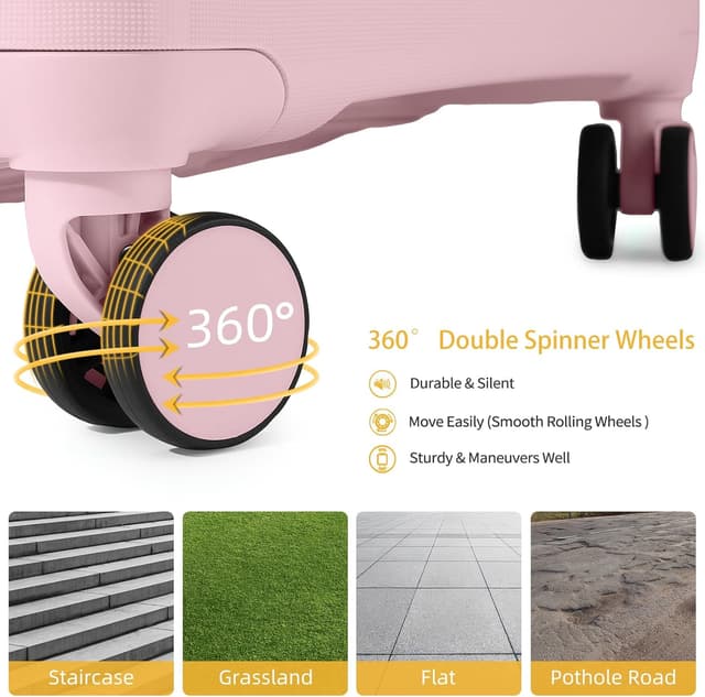 Detalle 1 de LARVENDER 3-Piece Hardside Luggage Set 20in