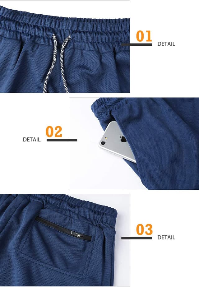 Detalle de Superora Herren Laufshorts 2-in-1 mit Taschen – Sporthose für Training & Fitness