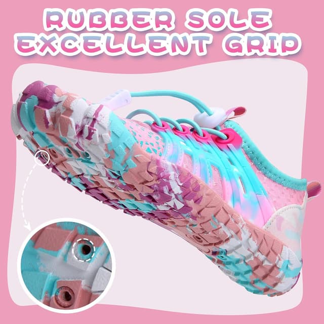 Detalle de WateLves Kinder Barfußschuhe als Wasserschuhe – rutschfeste Aqua- & Strand-Schwimmschuhe mit Schnell-Trocknung
