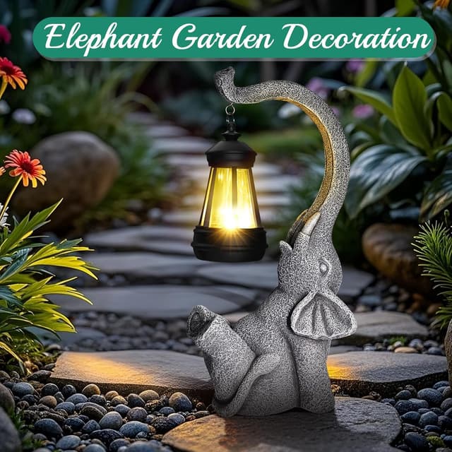 Thumbnail 6 de Linkax solar elephant garden ornaments for Mother’s Day – outdoor statue light