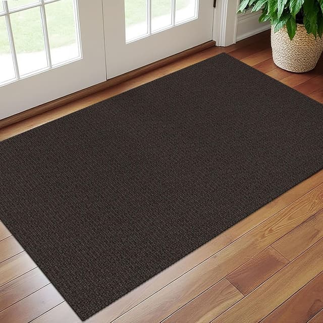 Detalle de EARTHALL Washable Area Rug 3x5 Ft Non Slip Entryway Mat (Taupe/Coffee)