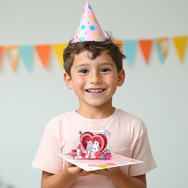 Detalle de Love Frame Katze Pop-up Grußkarten mit leerer Notizkarte & Umschlag – für Liebe, Geburtstag & besondere Anlässe