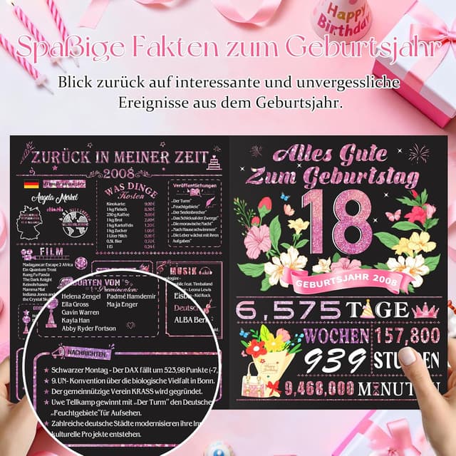 Detalle 2 de Geburtstagskarte 18. Geburtstag mit 3D Pop-up