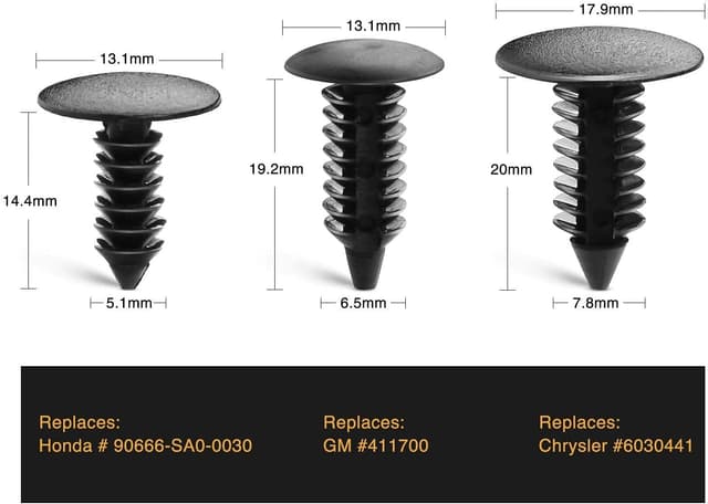 Thumbnail 2 de GOOACC 146PCS Nylon Bumper Shield Retainer Kit