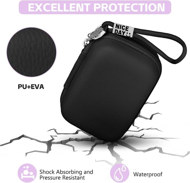 Detalle de Ainiv Digital Camera Case (Small) – compact PU+EVA camera pouch with organiser for Sony, Canon, Panasonic & more
