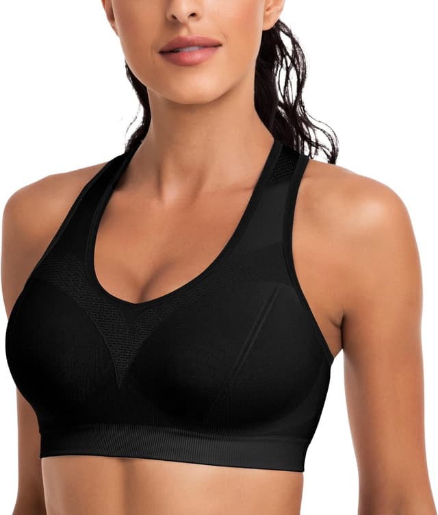 Detalle 2 de Women’s Racerback Sports Bras with Removable Pads — High-Impact Athletic Tank Top Bra for Yoga & Workouts