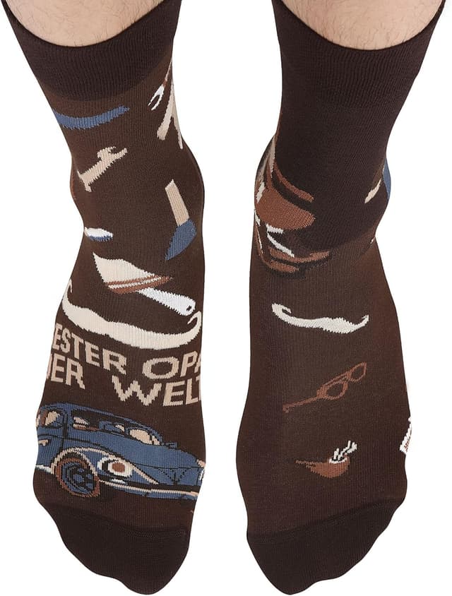 Detalle de TODO Colours Lustige Socken mit Motiv „Bester Opa“ – mehrfarbig, 80 % Baumwolle