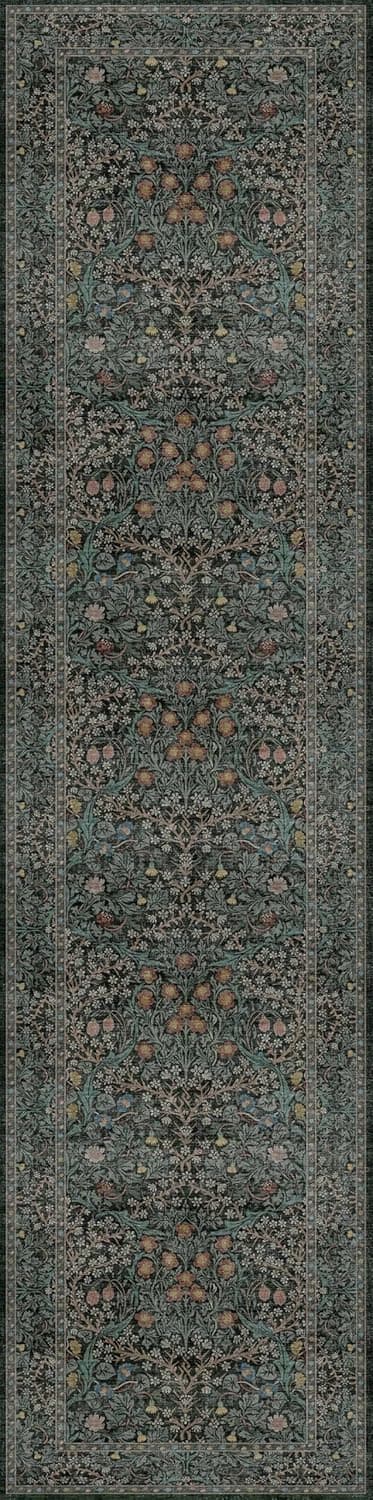 Thumbnail 6 de Hazo Haus Dark Green Runner Rug 3x12