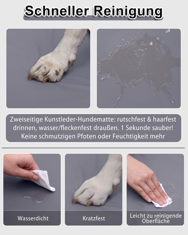Detalle de Favodormir Wassericht Hundematte Outdoor 105 x 70 cm – wasserabweisende Hundematratze aus Kunstleder, waschbar & faltbar für Innen und Reisen