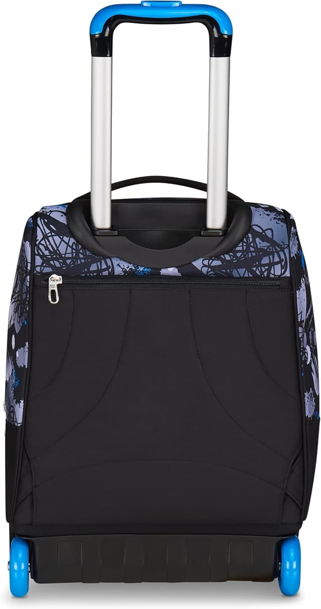 Detalle 2 de Seven Schulranzen mit Trolley-Funktion: Rucksack mit Rollen, zum Ziehen, ab 1. Klasse (blau-schwarz)