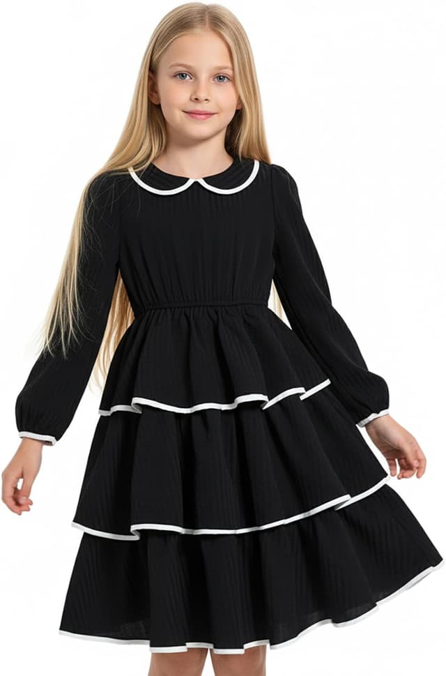Imagen de JiAmy Long Sleeve Peter-Pan Dress en OfertitasTOP