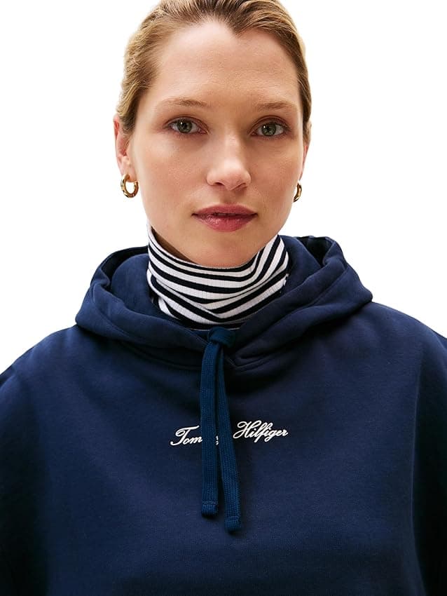 Detalle de Tommy Hilfiger Classic Script Fleece XXS Sudadera Azul