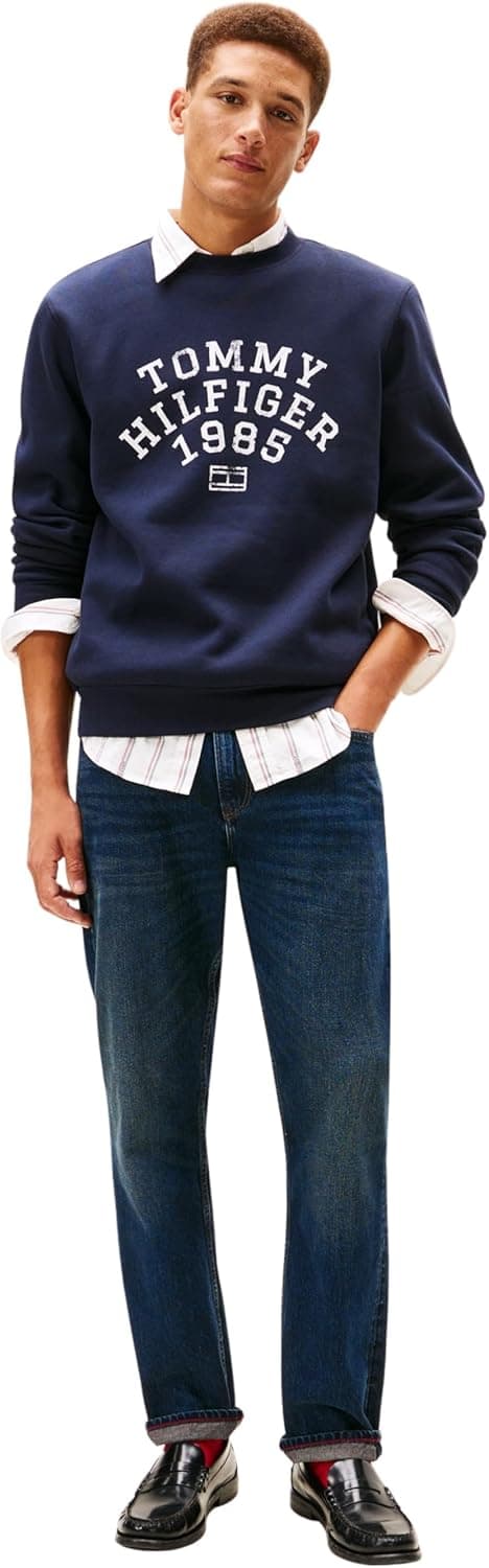 Detalle de Tommy Hilfiger Men’s Hilfiger Arch Sweatshirt (MW0MW41426) pullover sweatshirt