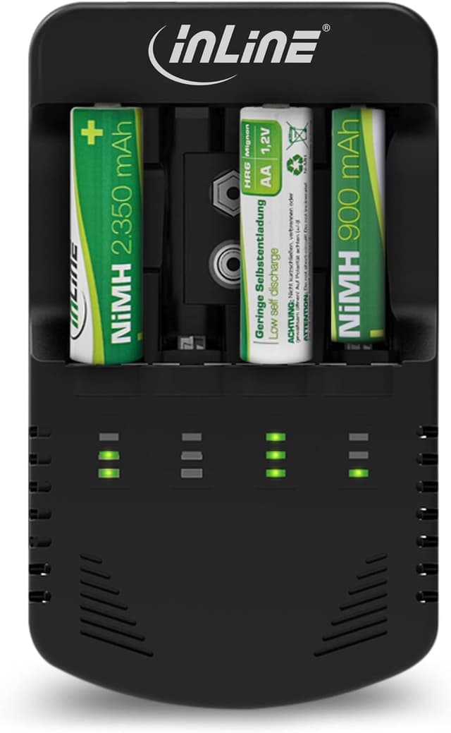 Detalle 2 de InLine 01286 Ladegerät für NiCd/NiMH: AA, AAA und 9V-Block