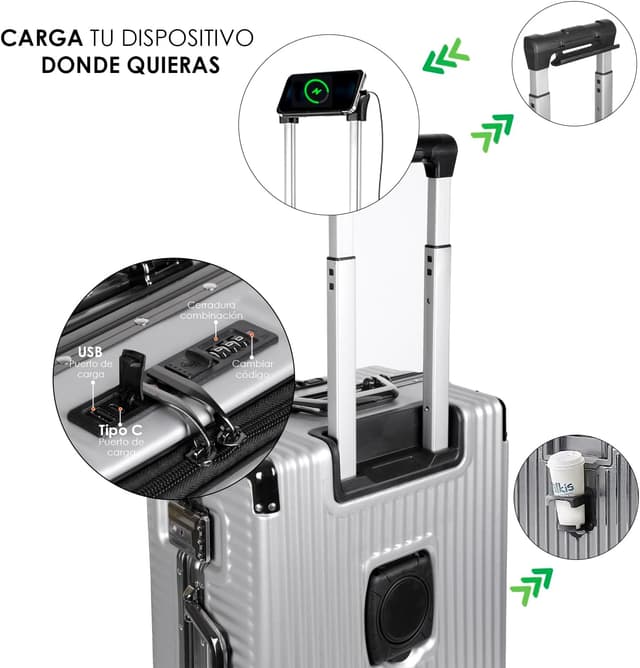 Thumbnail 2 de Mercury Textile Maletas 3 piezas 56 cm Gris Claro