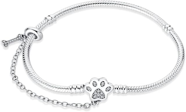 Detalle de LNQOBU Damen-Armband aus 925 Silber mit Schlangen-Charm und funkelndem Herzverschluss