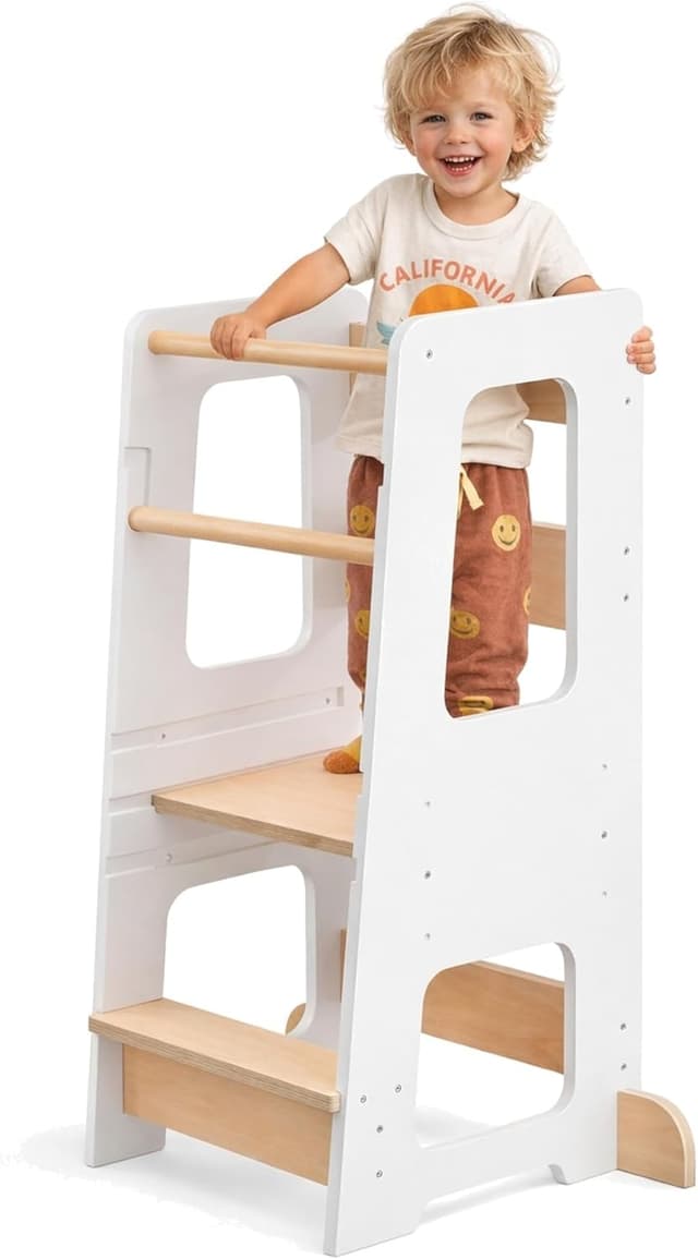 Detalle de KYWAI Montessori Lernturm Premium, höhenverstellbar 👶