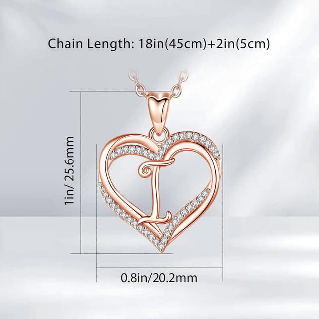 Detalle 2 de INFUSEU collana con lettera A in cuore 20 pollici