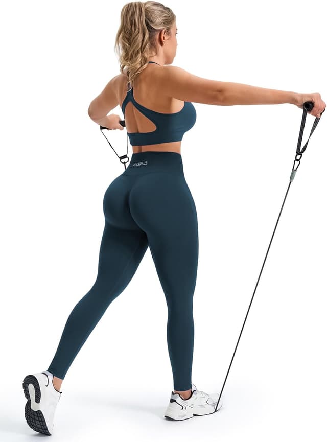 Detalle de JOYSPELS Women’s Seamless Bum Lift & Tummy Control Leggings (High-Waisted Scrunch Bums)